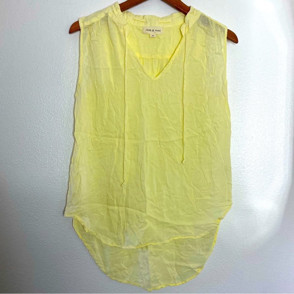 R Cloth & Stone Womens top Size Medium M Sheer Lightweight Sleeveless Summ…